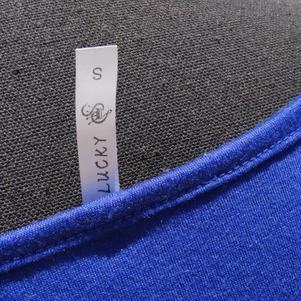 Lucky fun and flowy royal blue poncho, size small - Picture 2 of 4